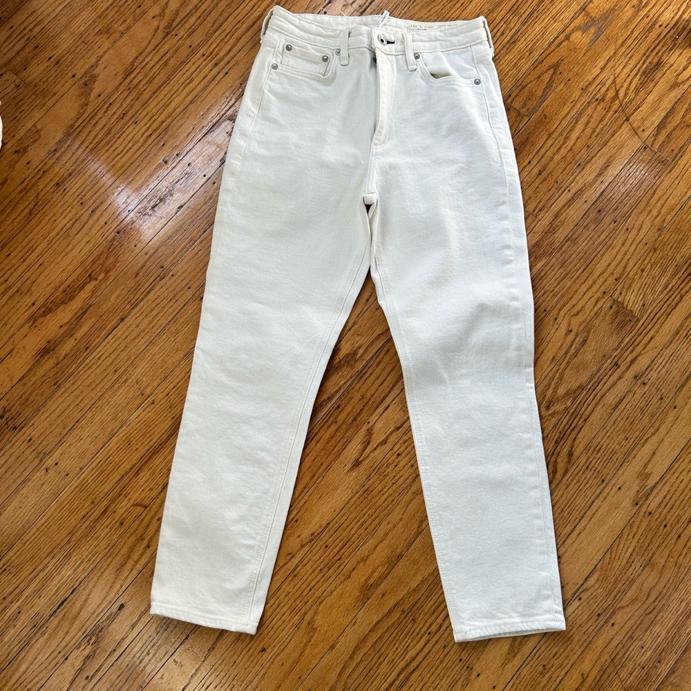 RAG & BONE NINA HIGH-RISE ANKLE CIGARETTE JEANS IN ECRU